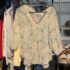 LOVELY LAREN CONRAD SHEER FLORAL TOP